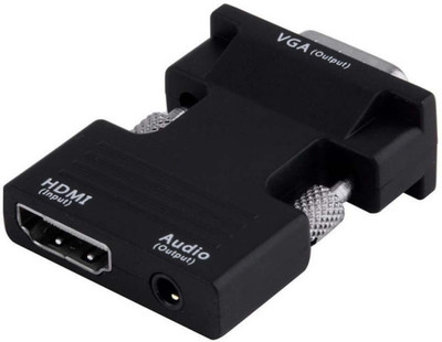

Microware HDMI Female to VGA Male Output Converter+Audio Adapter Support 1080P Signal HDMI Adapter(Compatible with PC, Monitor, laptop, or other HDMI devices, Black)