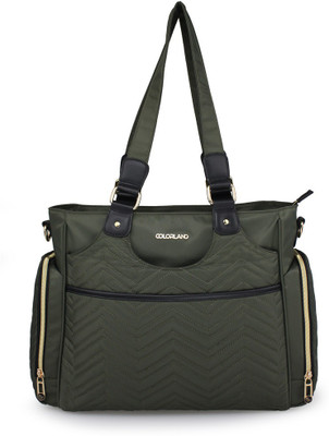

Colorland New Arrival QUILTING Maternity Tote Bag with Changing Pad Wholesale Baby Travel Diaper Bag Shoulder Diaper Bag(Green)