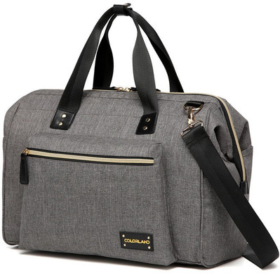 

Colorland Waterproof Travel Mommy Maternity Bag Premium Shoulder Bag With Stroller Strap Crossbody Messenger Bag(Grey)