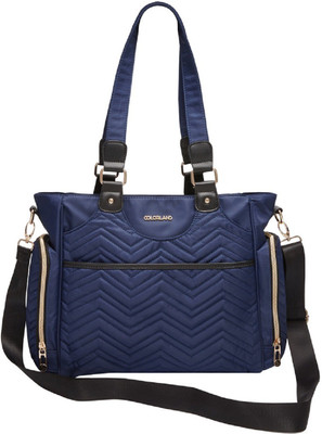 

Colorland New Design Stylish Quilting Baby Diaper Bag Black Color Quilted Polyester Mummy Tote Bag Tote Diaper Bag(Navy Blue)