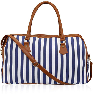 

Shrih Striped Spacious Weekend Travel Duffel Bag for Women / Girls (BLUE) Travel Duffel Bag(Blue)
