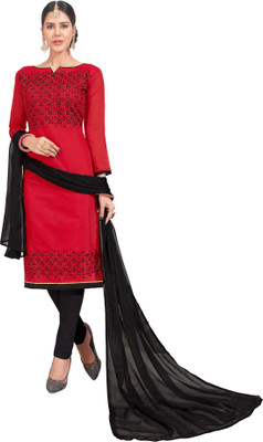 Blissta Chanderi Embroidered Salwar Suit Material