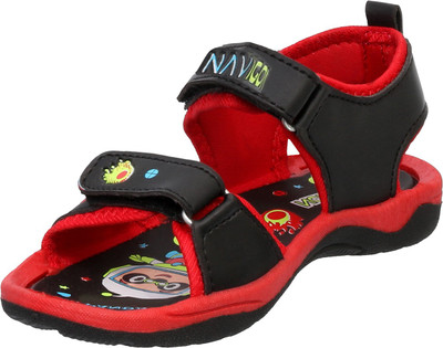 

Navigon Boys & Girls Velcro Sports Sandals(Red, Red-black