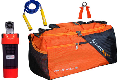 

Sportonixx Beast gym bag +Protein shaker Super 700 + Skipping Rope (JUMP ROPE ) with ball bearing( jump rope ) + hand power grip combo offer Gym & Fitness Kit