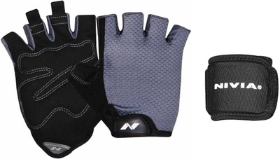 

Nivia Combo of two- one Pair of 'Python' Gym gloves + one Wrist Supporter - Gym & Fitness Kit