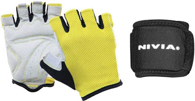 

Nivia Combo of two- one Pair of 'Cromo' sports glove + one Wrist Supporter - Gym & Fitness Kit