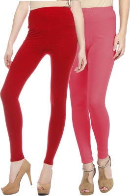 Sakhi Sang Ankle Length Western Wear Legging(Pink, Solid)