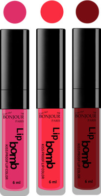 

Bonjour Paris Long lasting velvet matte lipstick(pink, peach, brown, 18 g)