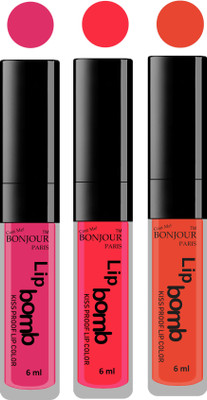 

Bonjour Paris Long lasting velvet matte lipstick(pink, peach, brick orange, 18 g)