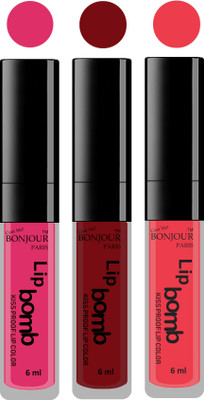

Bonjour Paris Long lasting velvet matte lipstick(pink, brown, irresistble pink, 18 g)