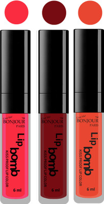 

Bonjour Paris Long lasting velvet matte lipstick(peach, brown, brick orange, 18 g)