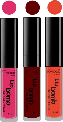 

Bonjour Paris Long lasting velvet matte lipstick(pink, mauve, brick orange, 18 g)