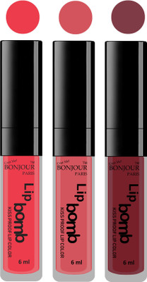 

Bonjour Paris Long lasting velvet matte lipstick(irresistble pink, wild blush, wild blush, 18 g)
