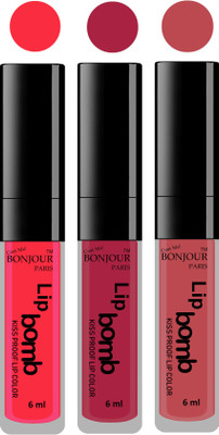 

Bonjour Paris Long lasting velvet matte lipstick(peach, wine, nude, 18 g)