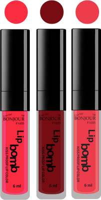 

Bonjour Paris Long lasting velvet matte lipstick(peach, brown, irresistble pink, 18 g)