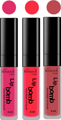 

Bonjour Paris Long lasting velvet matte lipstick(pink, peach, nude, 18 g)