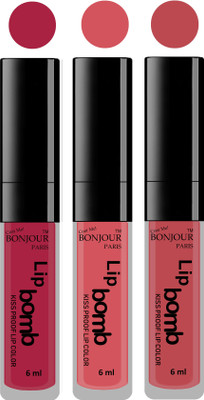 

Bonjour Paris Long lasting velvet matte lipstick(wine, wild blush, nude, 18 g)