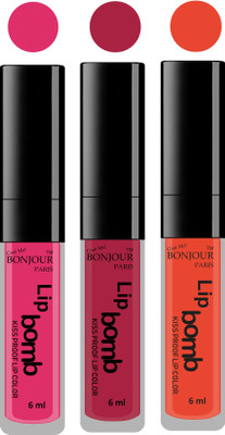 

Bonjour Paris Long lasting velvet matte lipstick(pink, wine, brick orange, 18 g)