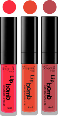 

Bonjour Paris Long lasting velvet matte lipstick(peach, brick orange, nude, 18 g)