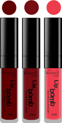 

Bonjour Paris Long lasting velvet matte lipstick(mauve, brown, irresistble pink, 18 g)