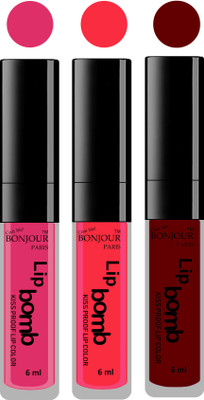 

Bonjour Paris Long lasting velvet matte lipstick(pink, peach, mauve, 18 g)