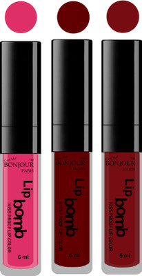 

Bonjour Paris Long lasting velvet matte lipstick(pink, mauve, brown, 18 g)