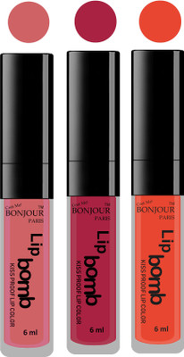 

Bonjour Paris Long lasting velvet matte lipstick(nude, wine, brick orange, 18 g)