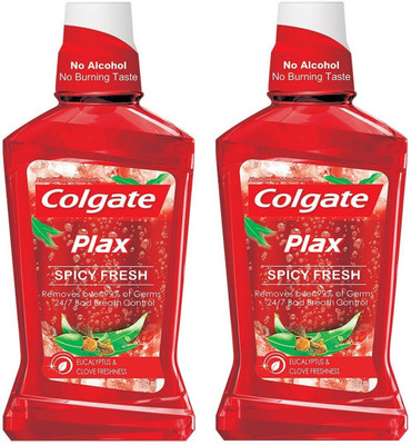 

Colgate Plax Spicy Fresh Alcohol Free Mouthwash (Pack of 2*250ml) - Spicy(500 ml)