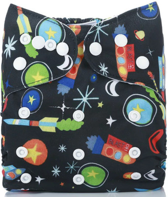 

SW Baby Reusable Adjustable Washable Cloth Diaper with 1 Microfiber Insert (3 - 36 Months) (Upto 15 Kgs) - Multicolor