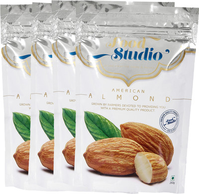 

Food Studio American Almonds (Regular Badam) Pack of 4 Almonds(1 kg, Pouch)