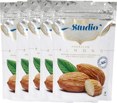 

Food Studio American Almonds (Regular Badam) Pack of 5 Almonds(1250 g, Pouch)