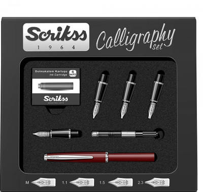 

Scrikss Calligraphy Pen Set with Medium, 1.1mm, 1.5mm, 2.3mm nibs Calligraphy