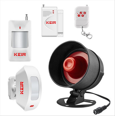 

KEIR Alarm Siren Speaker Loudly Sound Alarm System Kits Wireless Home Alarm Siren Security Protection System for House Garage Wireless Sensor Security System