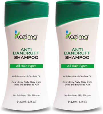 

KAZIMA Anti Dandruff Shampoo (200ml Pack of 2) With Rosemary & Tea Tree Oil (All Types of Hair) For Removes Anti Hair Dandruff & Hair lice | Healthy Scalp(200 ml)