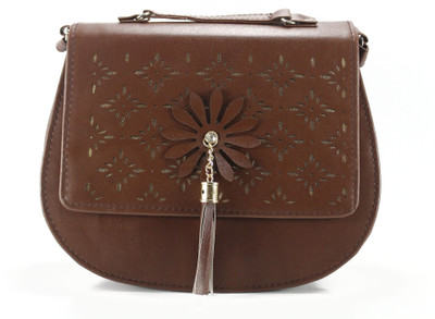 

JEESHAW Women Evening/Party Brown PU Sling Bag