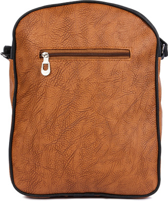 

Yours Luggage Women Casual Tan Cotton, PU Sling Bag