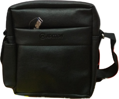 

SM Men & Women Casual Black PU Sling Bag