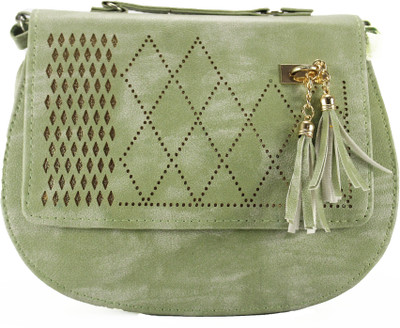 

JEESHAW Women Casual Green PU Sling Bag