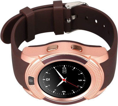 

AMBLINK V8 Smart Watch Bluetooth with Camera Touch Screen Pedometer Sedentary Reminder Sleep Monitor Instant Notification Anti-Lost smartwatch Smartwatch(Gold Strap 30)