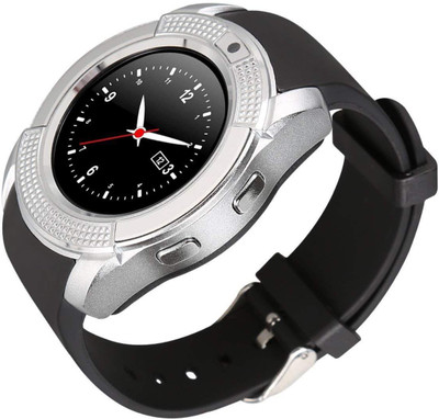 

AMBLINK V8 Smart Watch Bluetooth with Camera Touch Screen Pedometer Sedentary Reminder Sleep Monitor Instant Notification Anti-Lost smartwatch Smartwatch(Silver Strap 30)