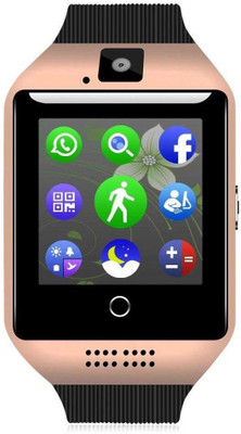 

AMBLINK Q18 Bluetooth Smart Watch with Camera Support SIM Card & TF Card Pedometer Fitness Tracker Watch for Android & IOS Smartwatch(Gold Strap 30)