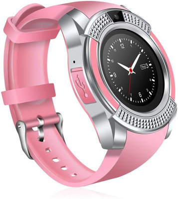 

AMBLINK V8 Smart Watch Bluetooth with Camera Touch Screen Pedometer Sedentary Reminder Sleep Monitor Instant Notification Anti-Lost smartwatch Smartwatch(Pink Strap 30)