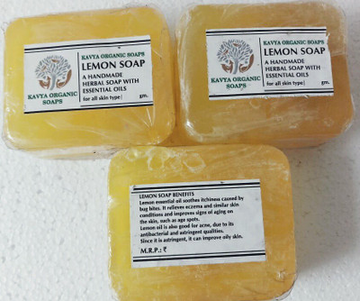 Kavya Organic Soap Lemon Soap(100 g, Pack of 3)
