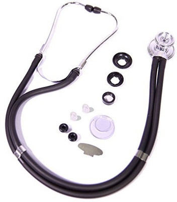 

AVB Acoustic Sprague Rappaport Type Dual Double Tube Stethoscope Stainless Steel KT-102 for Doctor Professional Student MBBS High Quality Dual Latex Free Stethoscope(Black)