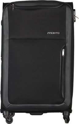 

Pronto Paris Spinner Soft Trolley 68 cm (Black) Expandable Check-in Luggage - 26 inch(Black)