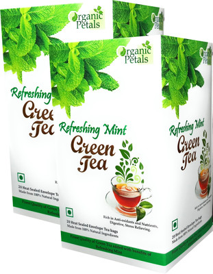 

Organic Petals Refreshing Mint Green Tea ( Pack of 40 Tea Bags ) Mint Green Tea Bags(72 g, Box)