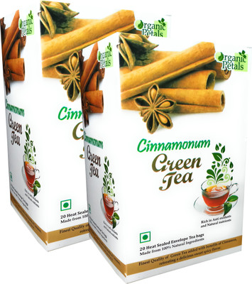 

Organic Petals Cinnamonum Green Tea ( Pack of 40 Tea Bags ) Cinnamon Green Tea Bags(72 g, Box)