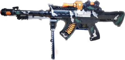 

ClueSteps Battery Operated Combat Mission Gun Superior Quality with Flashing Lights & Sounds Your Kid will love this Gun(Black)