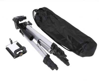 

casadomani Tripod-3110 Portable Camera Tripod With Three-Dimensional Head & Quick Release Plate For Canon Nikon Sony Cameras Camcorders and mobile holder Tripod(Silver & Black, Supports Up to 1500 g)