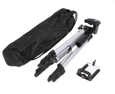 

casadomani Tripod-3110 Portable Camera Tripod With Three-Dimensional Head & Quick Release Plate Tripod(Silver & Black, Supports Up to 1500 g)